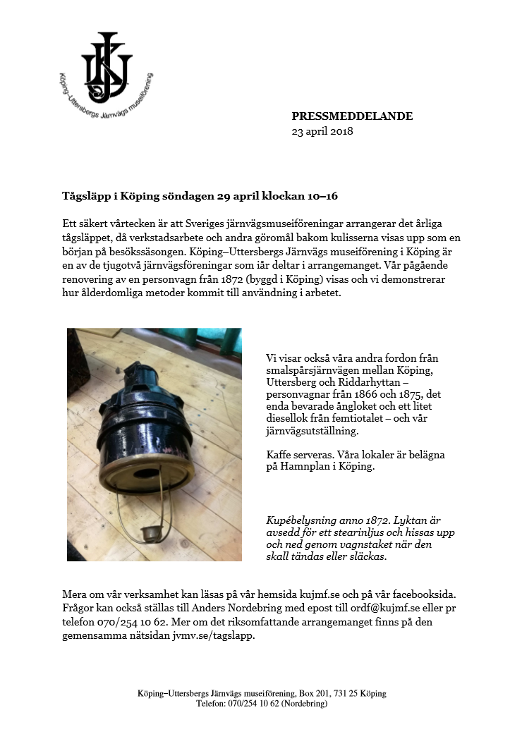 Tågsläpp 2018